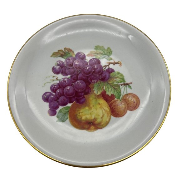 Pair Royal Signet Zeh Scherzer Fruit Themed Plates Bavarian China Germany Peach - Picture 2 of 7